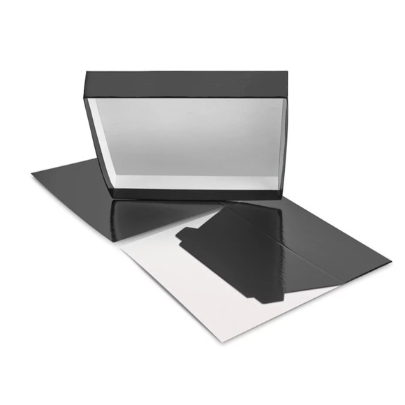 Pack of 10 - Deluxe Gift Boxes, 8 x 8 x 3", Black - Rigid & Glossy - Picture 2 of 11